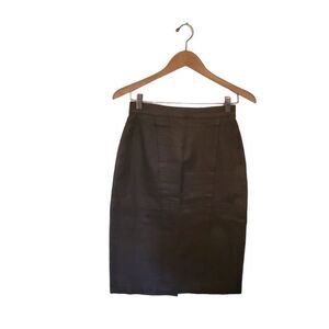 Brown Pencil Leather Skirt Ladies  Size 7/8